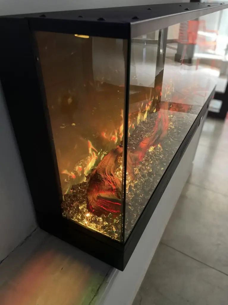 3 Sided View Elysium Fireplace with crystals (1meter)